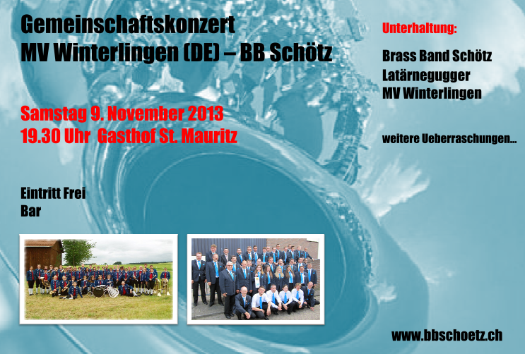 Gemeinschaftskonzert mit MV Winterlingen und den Latärnengugger